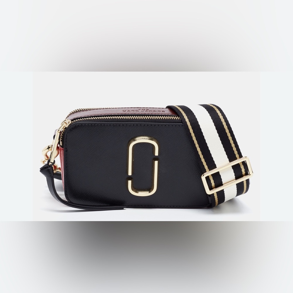 Marc Jacobs Red/Black Leather Snapshot Camera Crossbody Bag